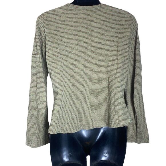 Woolrich small womens green sweater w red/orange weave throughout brat - Picture 3 of 7